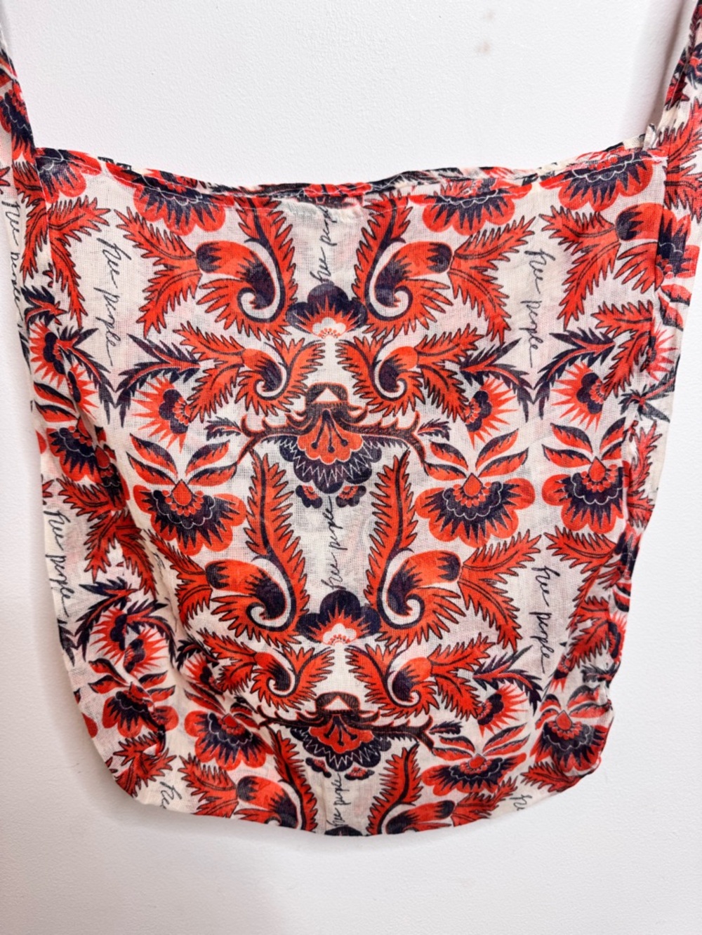 Free People Red and Navy Floral Crossbody Bag - Picture 2 of 5